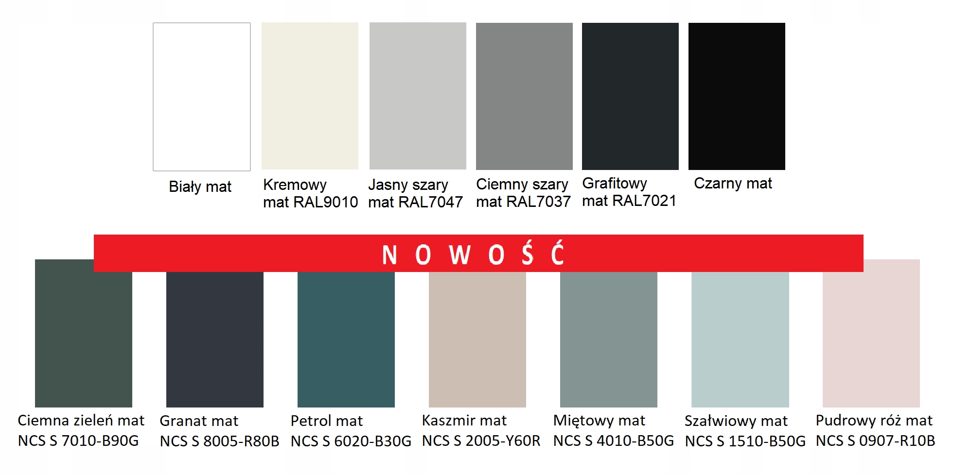 Fronty płyta MDF lakierowana gr. 18 meblowe kuchenne RAL, NCS na wymiar mat Szerokość produktu 100 cm