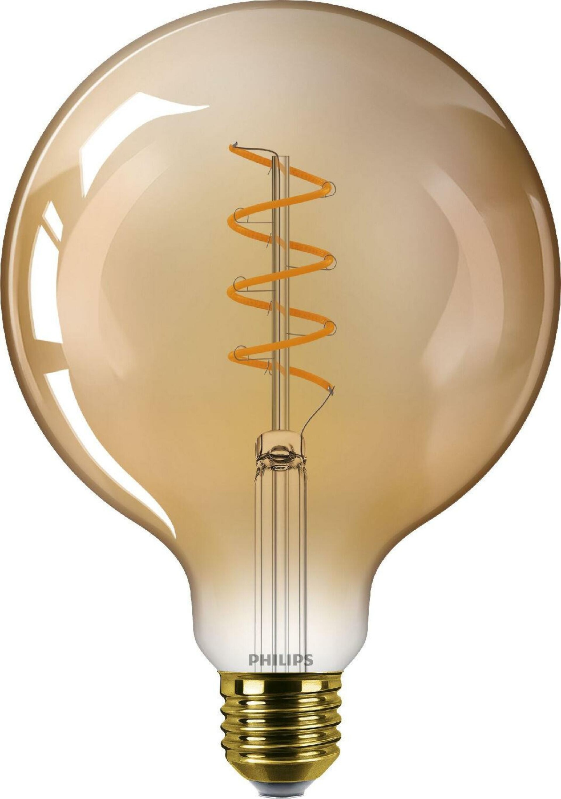 Philips Led filament žárovka E27 G125 5,5W 470lm 2200K stmívatelná jantarov