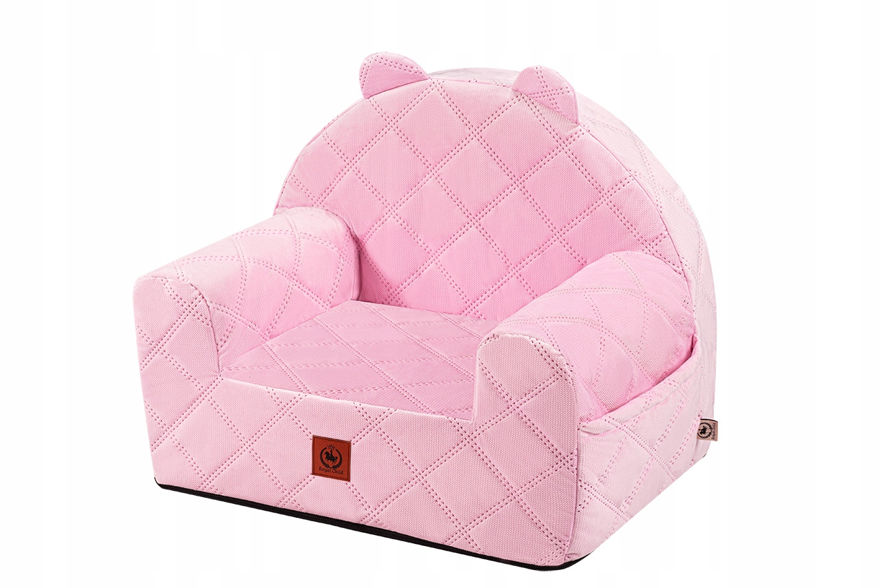 FOTELIK DZIECIĘCY PIANKOWY PIKOWANY RÓŻ RoyalChild