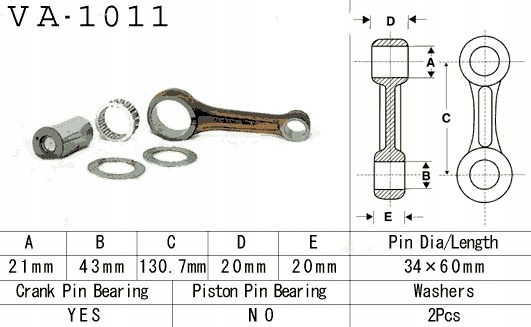 Vesrah Kľukový Hriadeľ Honda Atc 350X '85-'86, Trx 350 '86-'89 Horný Čap 21 MM
