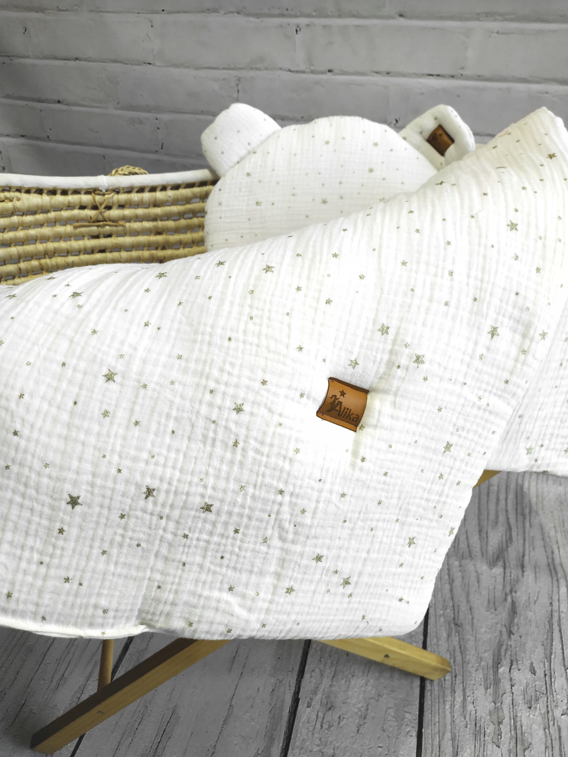 pościel muślinowa z wypełnieniem 65x75 łóżeczko Długość kołdry 75 cm