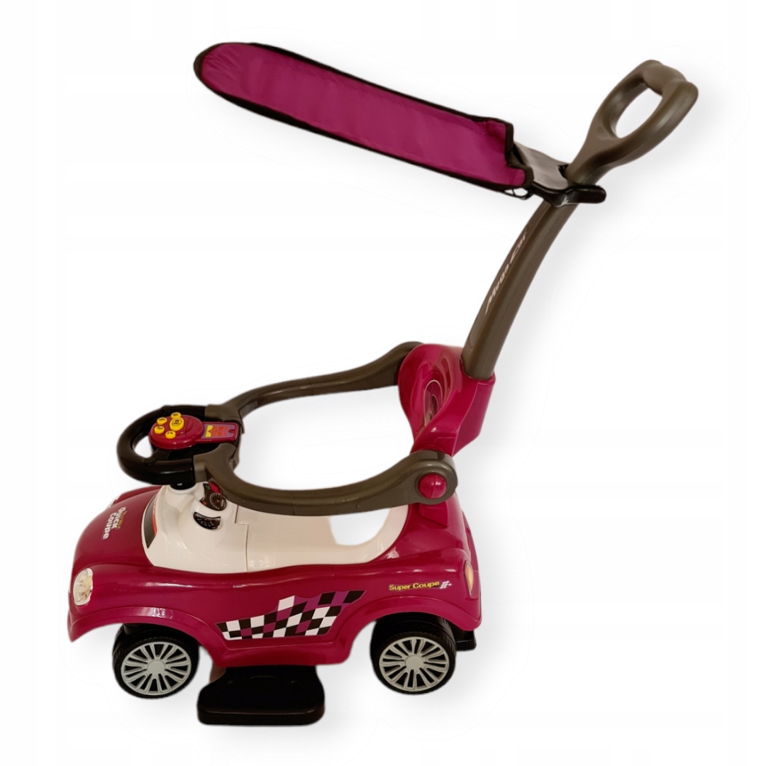 Pojazd jeździk dziecięcy autko 3w1 model323 z daszkiem Fioletowy