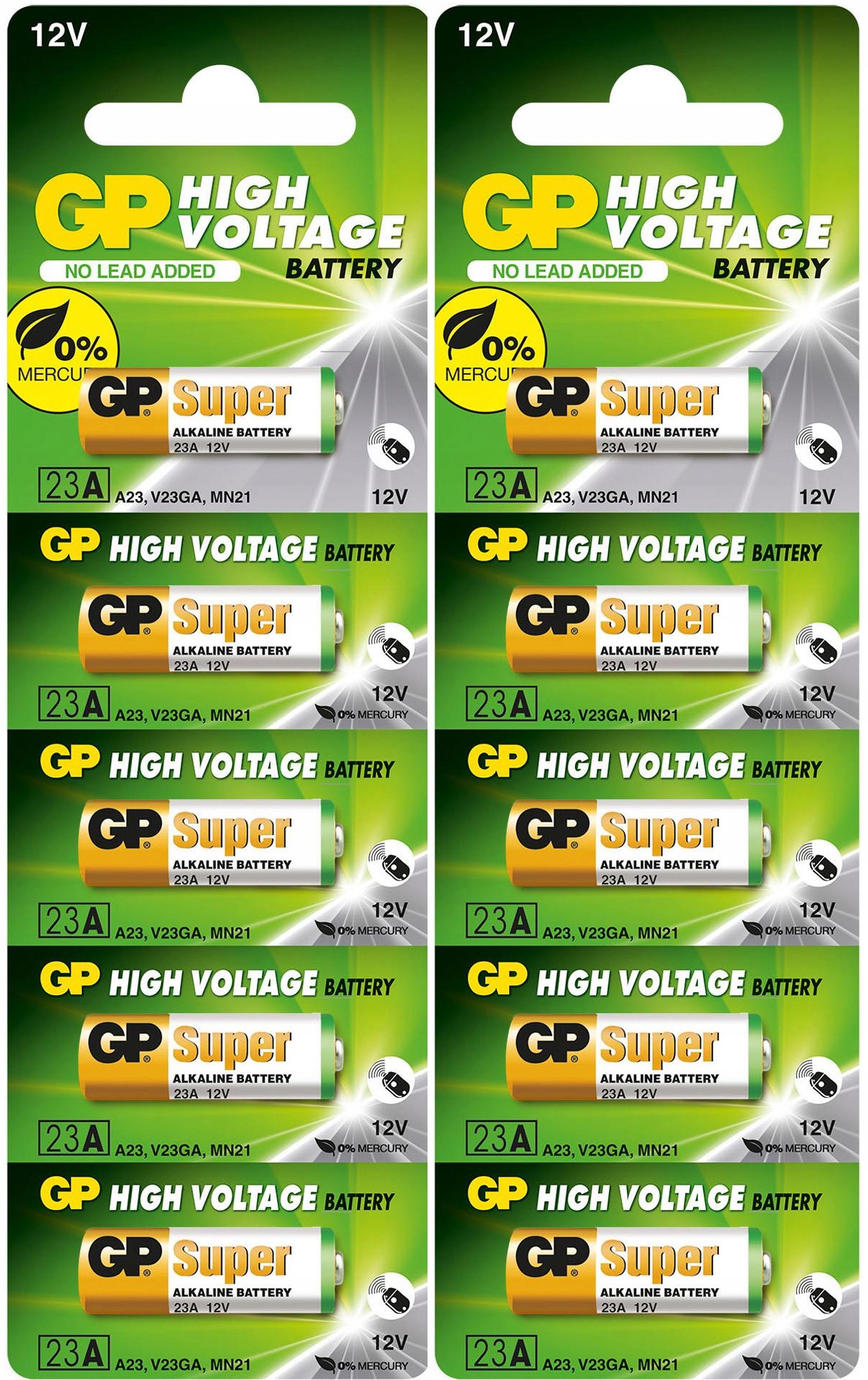 10x Bateria Gp 12V L1028 23A E A23 1028 MN21