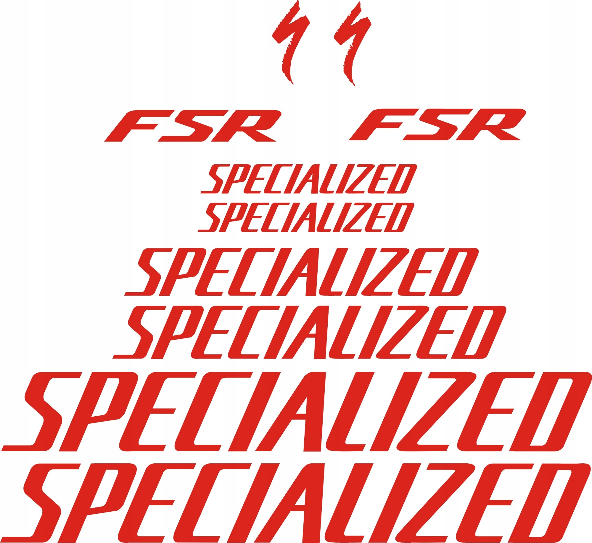 SPECIALIZED FSR czerwone naklejki 11-4C KOLORY
