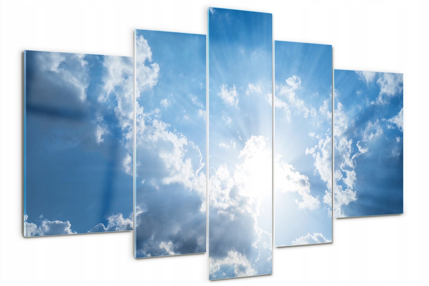 Skleněný obraz Triptych Mraky na obloze 170x100 cm