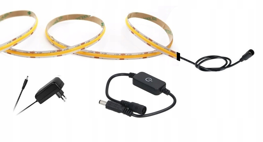 TAŚMA COB LED 12V 48O DIÓD 1M. ZASILACZ NEUTRALNA