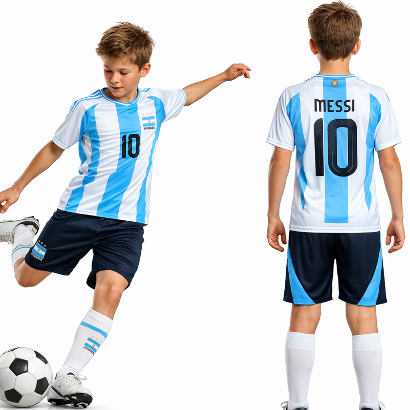 Komplet dla młodego piłkarza -messi 10 Argentyna rozmiar 152 cm