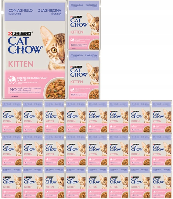Levně Purina Cat Chow Kitten s jehněčím v omáčce 26x85 g