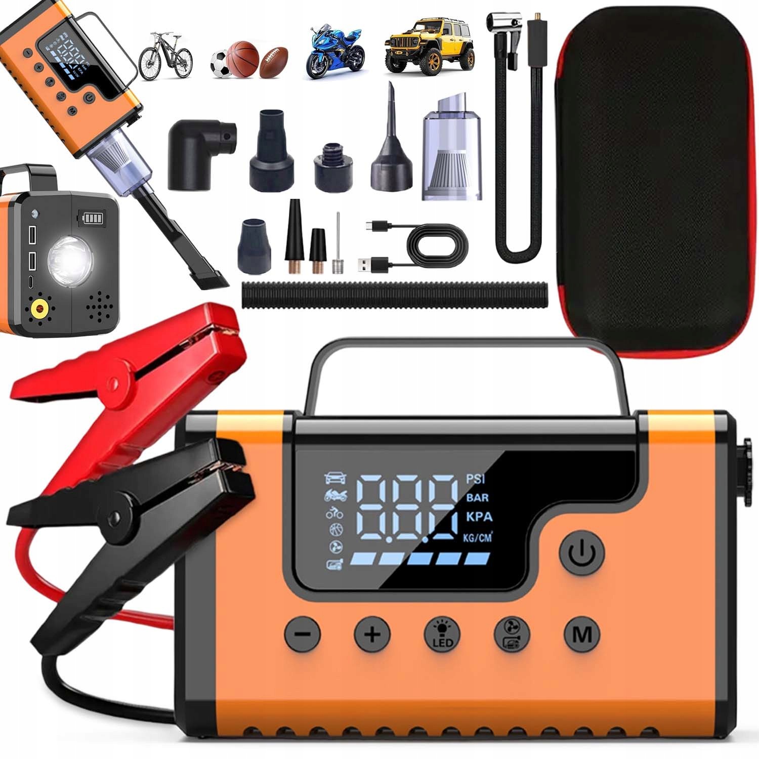 Jump Starter Booster Štartér Do Auta Power Bank S Núdzovým Osvetlením