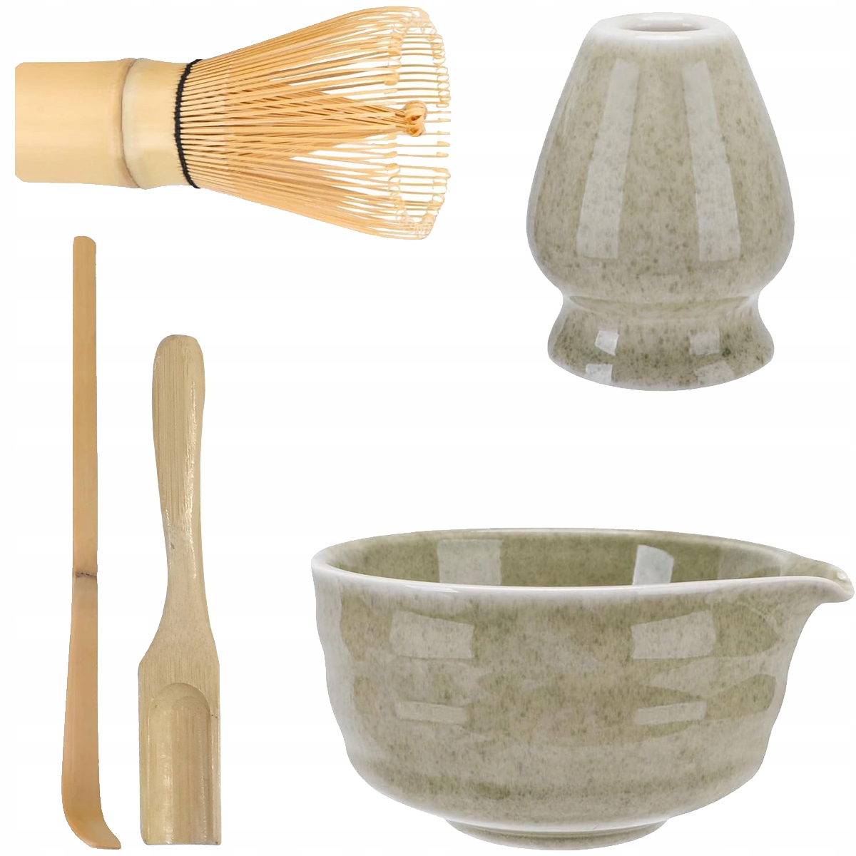 Levně 5 x bambusový čajový set, čajová sada a čajová lžička