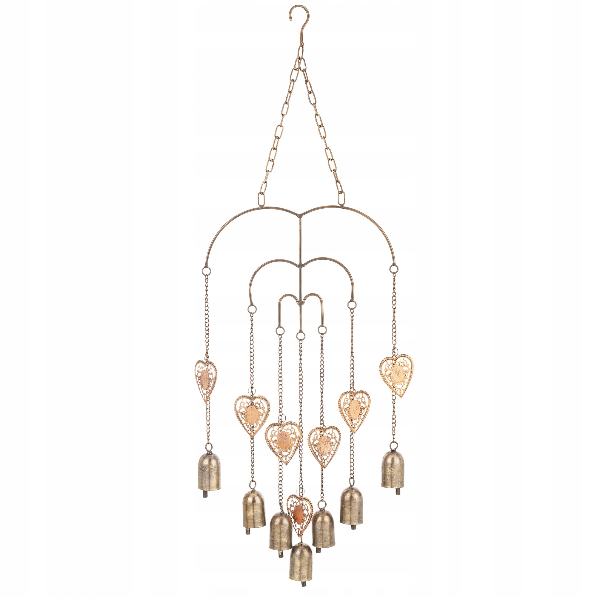 Dzwonek dzwon wietrzny metalowy wiszący złoty dekoracja