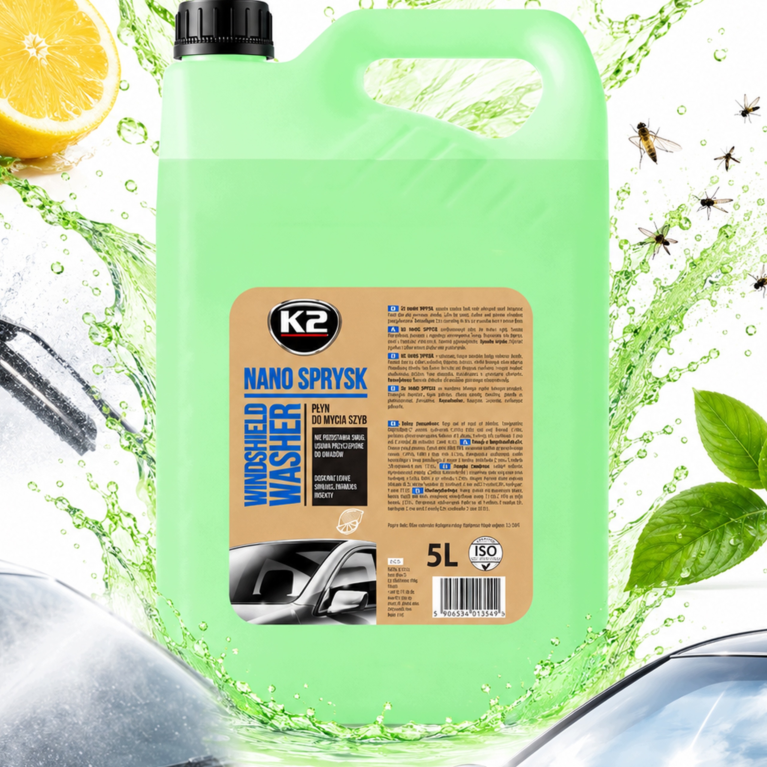 Płyn Do Spryskiwaczy Do Szyb Auta K2 Nano Sprysk K525 Letni 5l Usuwa Owady