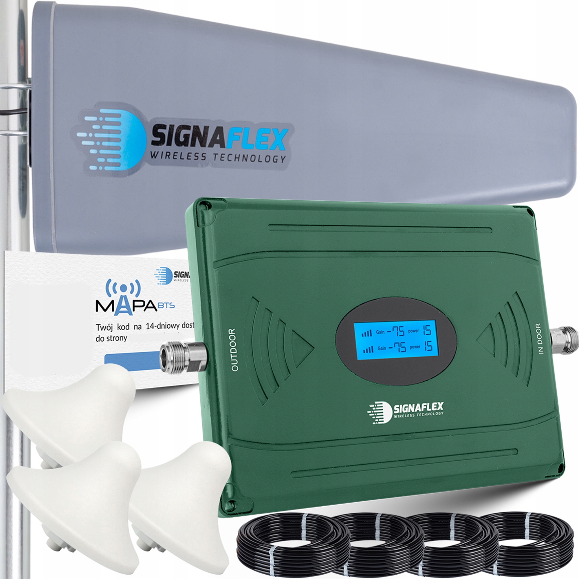 Sada Zosilňovač Egsm/dcs LS-EG11 Agc T2 23dBi 10 m 3x Huba