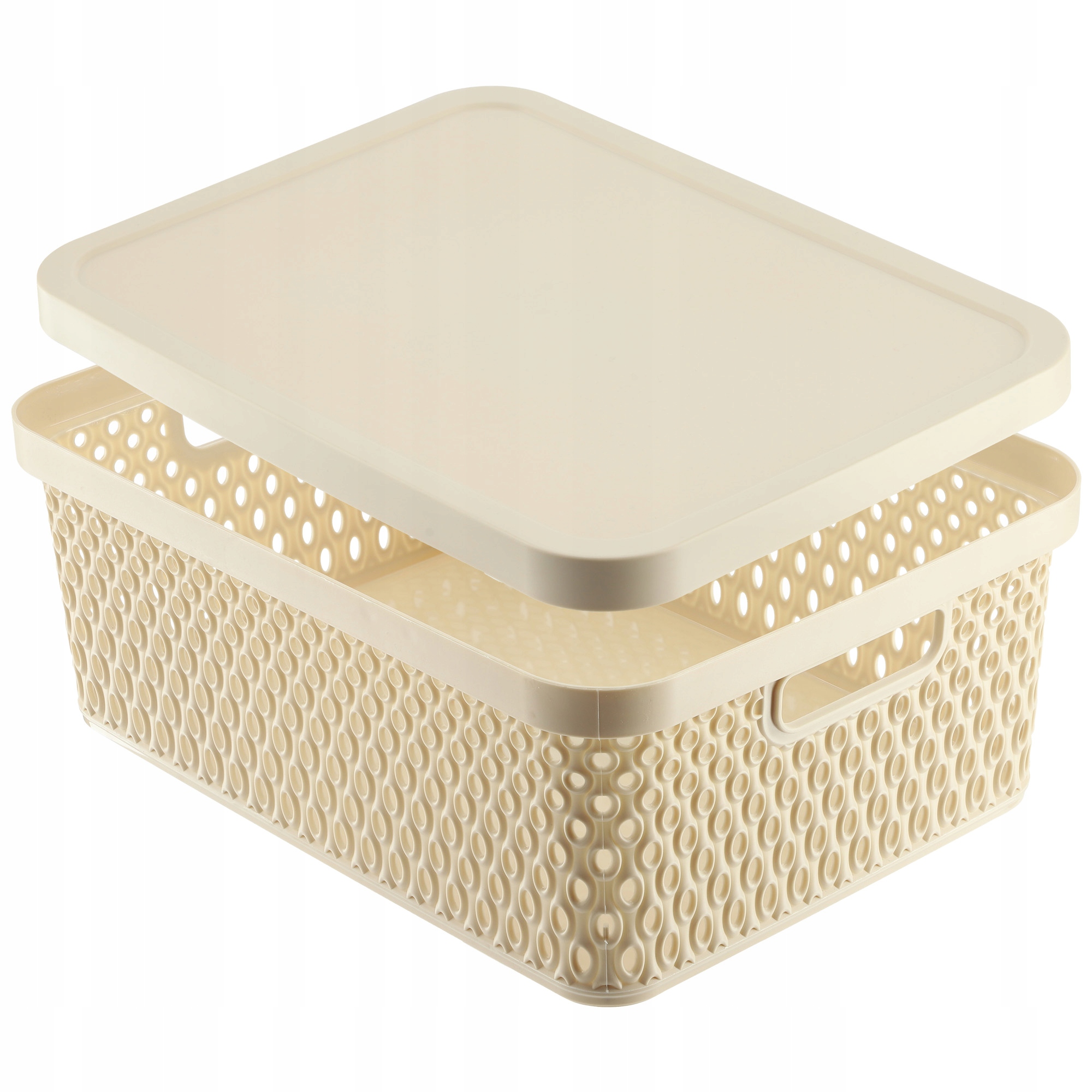 KOSZYK Z POKRYWĄ ORGANIZER POJEMNIK DO PRZECHOWYWANIA PUDEŁKO 12L Marka Kadax