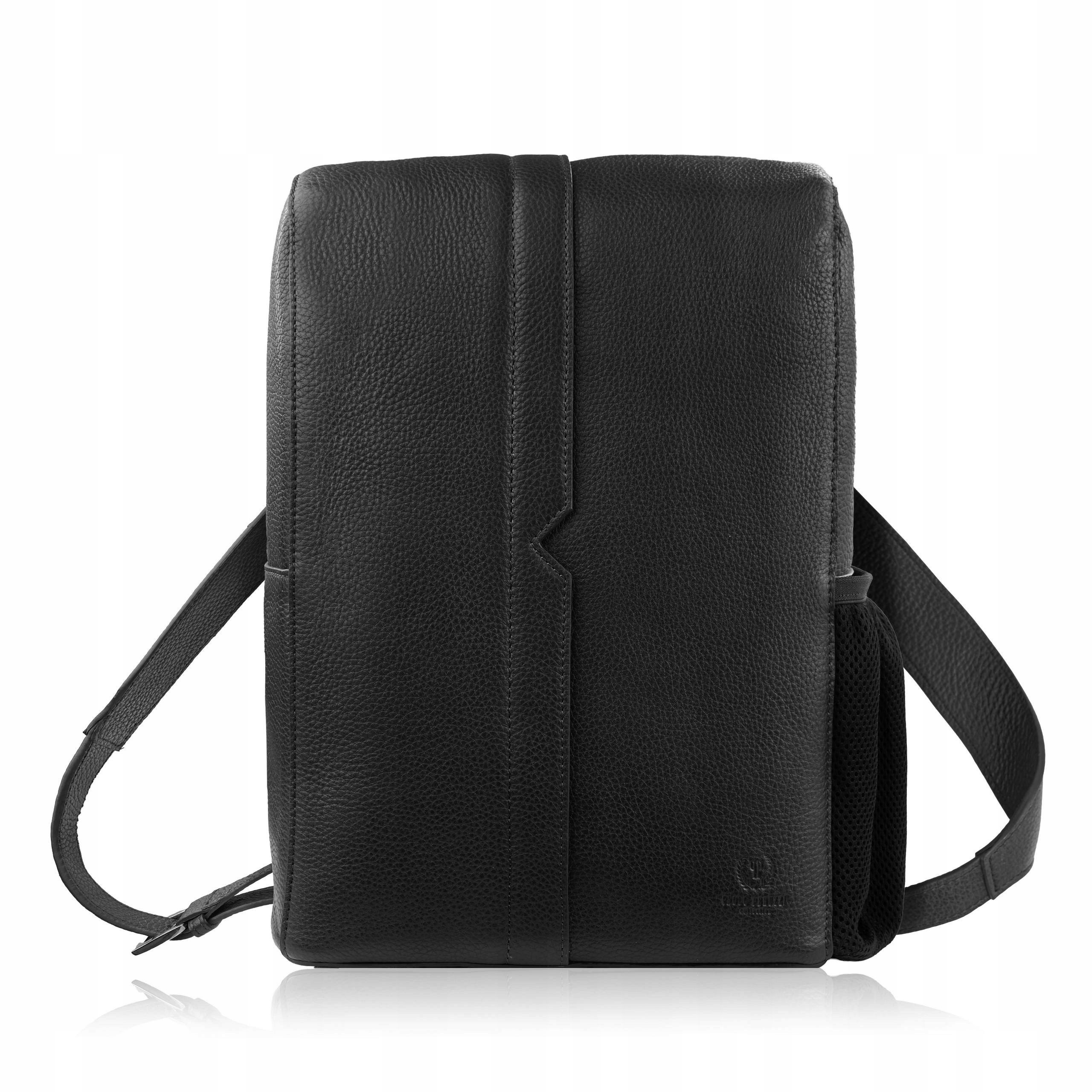 Batoh kožený batoh do práce, kompaktní, černý Paolo Peruzzi