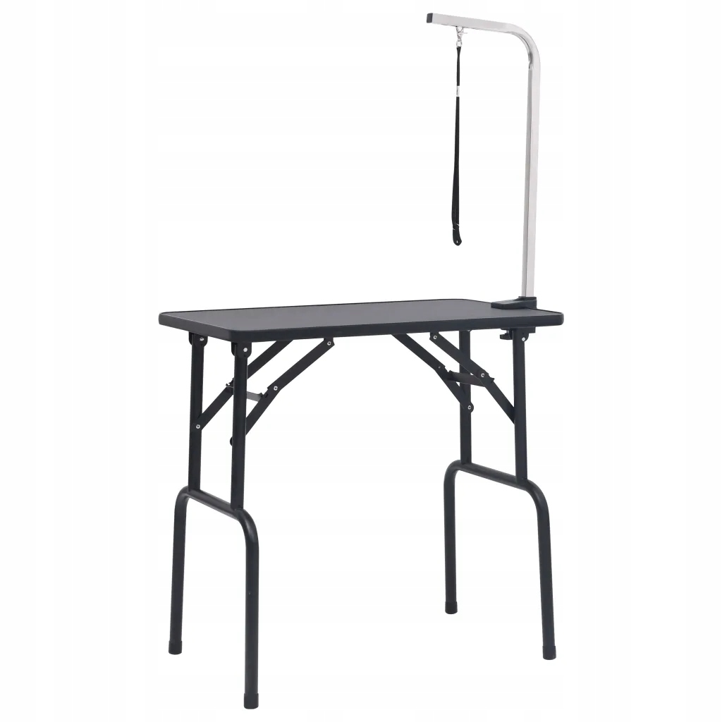 Stůl pro péči o psy 81x48,5x80 cm černo-stříbrný
