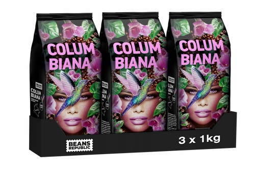 Levně Sada Káva zrnková Beans Republic Columbiana 100% Arabica 3x1 kg