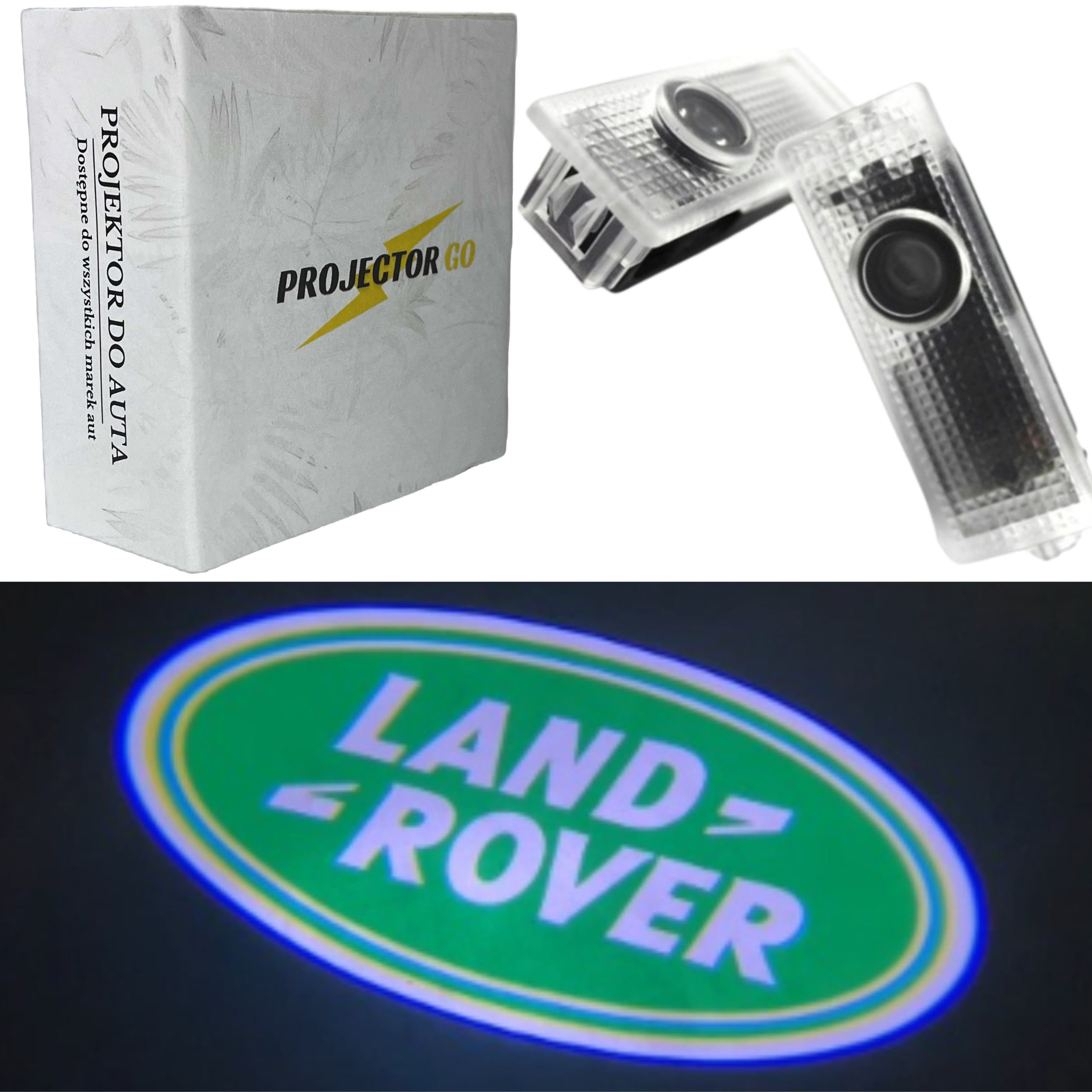 LAND ROVER 2X LAMPKA LED LOGO PROJEKTOR Discovery Evoque Frelander Range