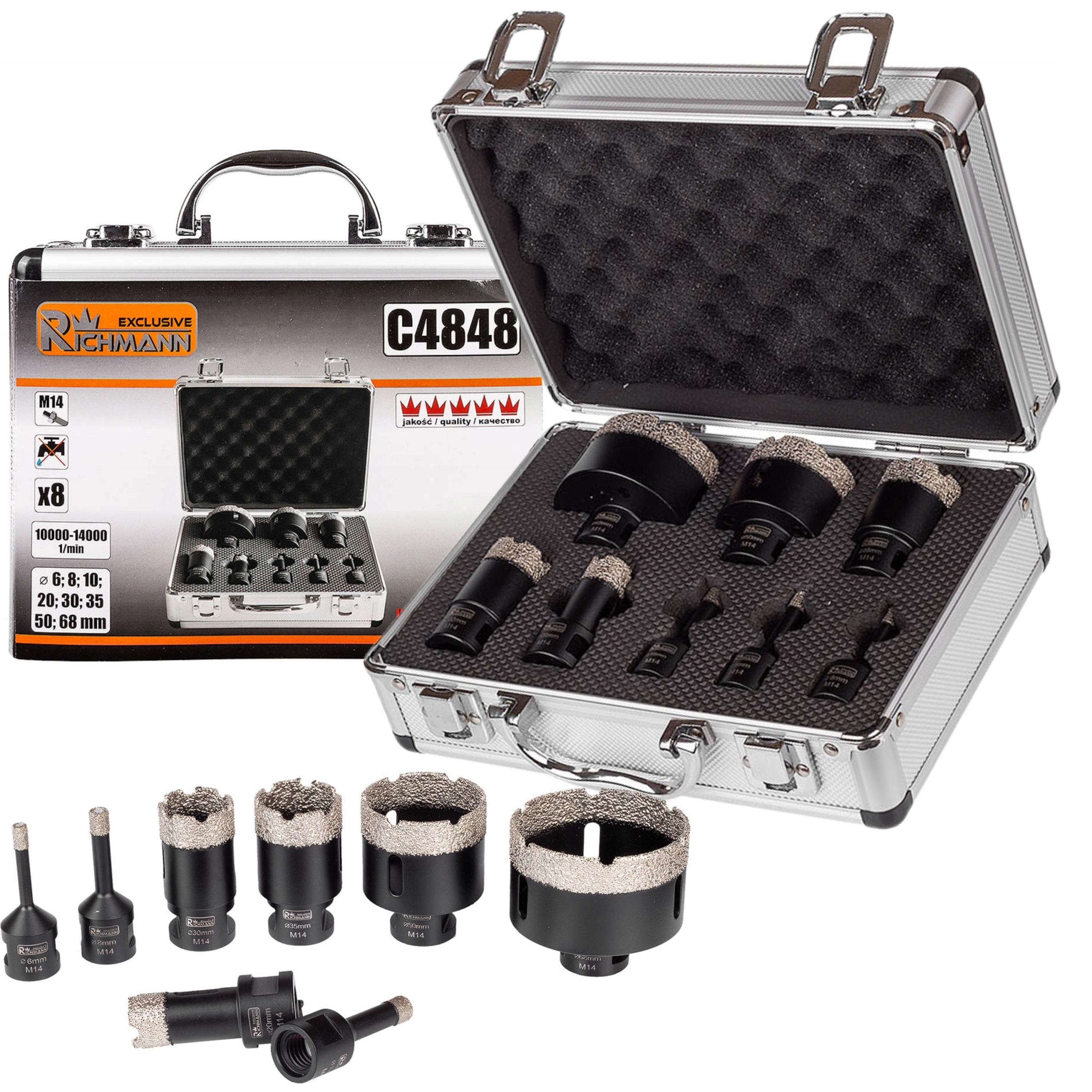 RICHMANN ZESTAW KORONKA OTWORNICA DO GRESU M14 8EL