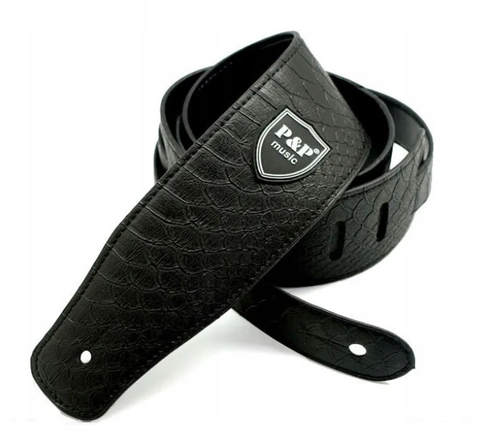 Pasek do gitary P&P Czarny Vegan Leather skóra węża PAS gitarowy KOSTKI EAN (GTIN) 5906583300603