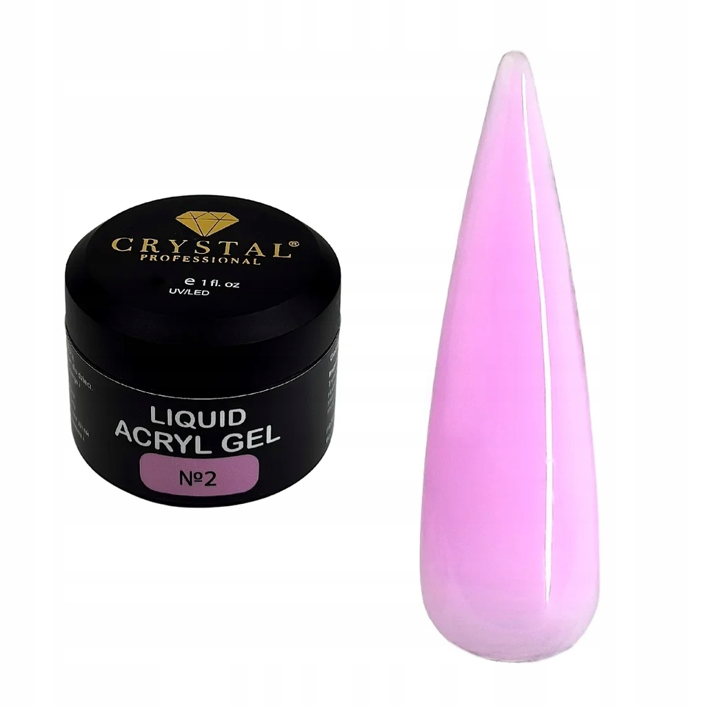 Liquid Acryl Gel #2 30 ml Crystal Professional Gel pro posílení nehtů