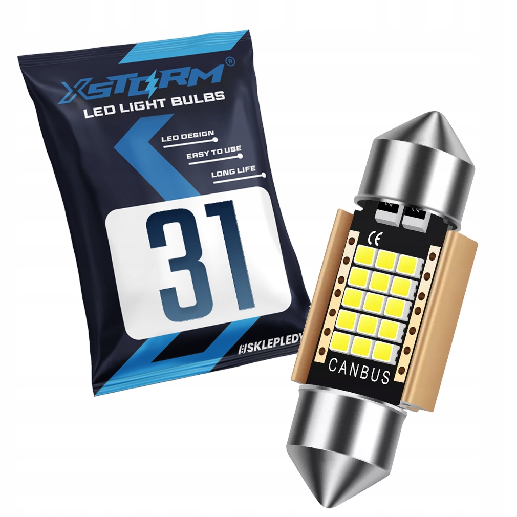 Żarówka Rurka Led 31MM C3W C5W Xstorm 21SMD Canbus Wnętrza Rejestracji