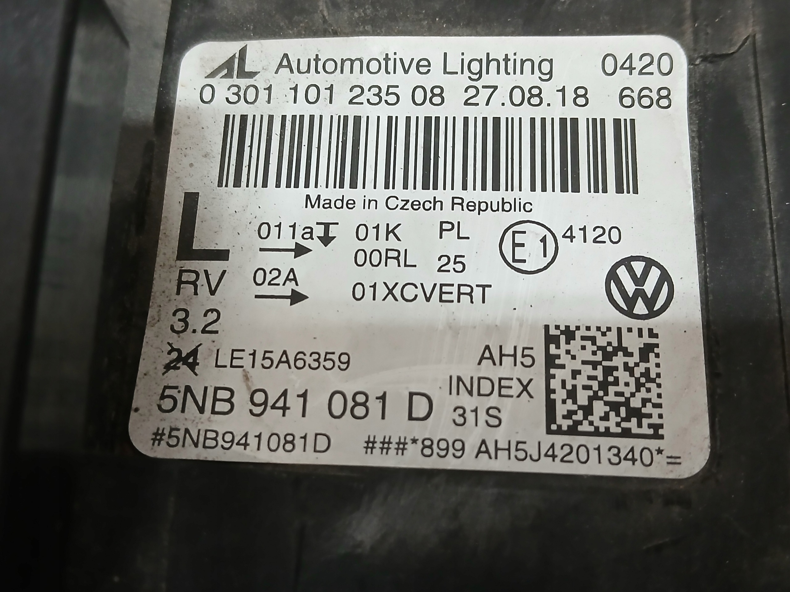 light front left VW TIGUAN II 2 5NA FULL LED 15-19 5NB941081D