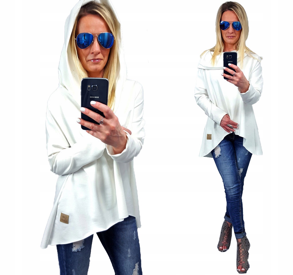 

Asymetryczna Tunika Bluza Sukienka Komin Kaptur L