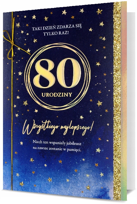 KARTKA PREMIUM NA URODZINY 80 OSIEMDZIESTKA HM2615