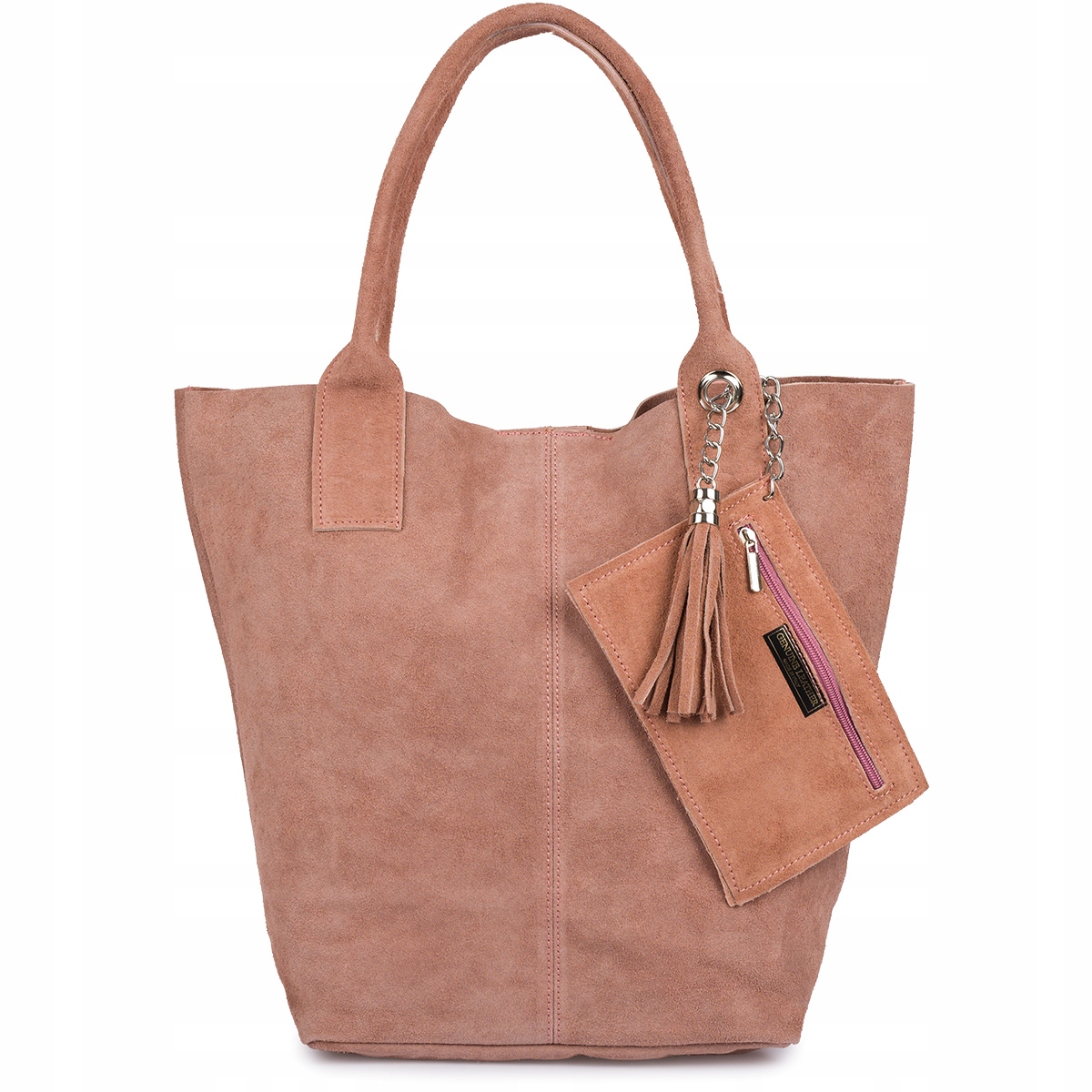 dámská kožená kabelka Shopper italská Semišová Kůže velká taška A4 Sáček