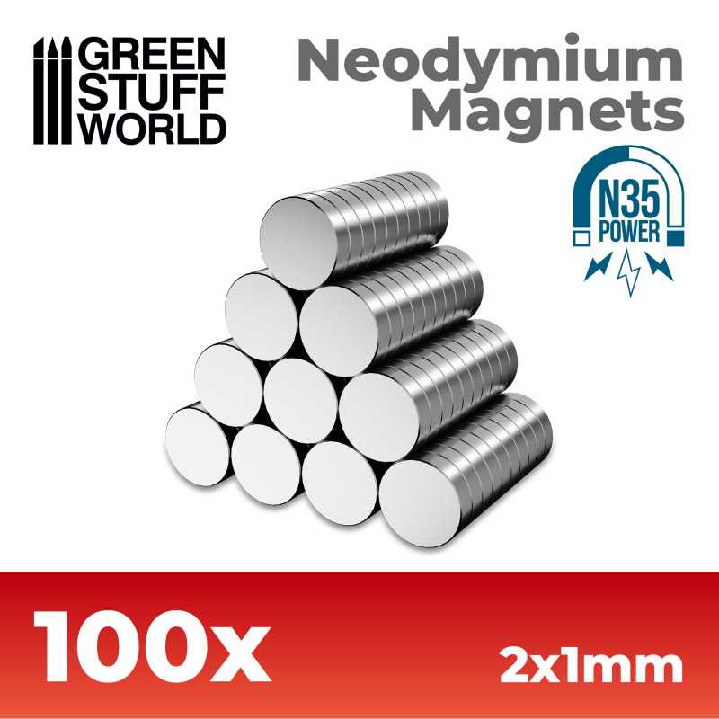Gsw 11599 Neodymium Magnets 2x1mm 100 units (N35)