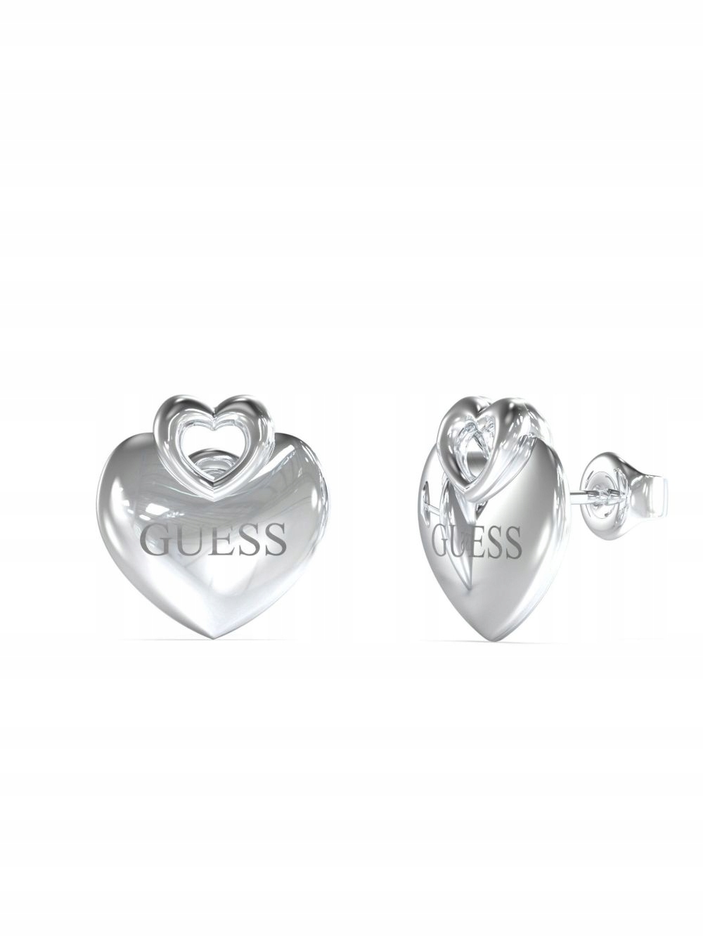 Guess Crazy In Love stříbrné náušnice srdce JUBE05218JW-RH