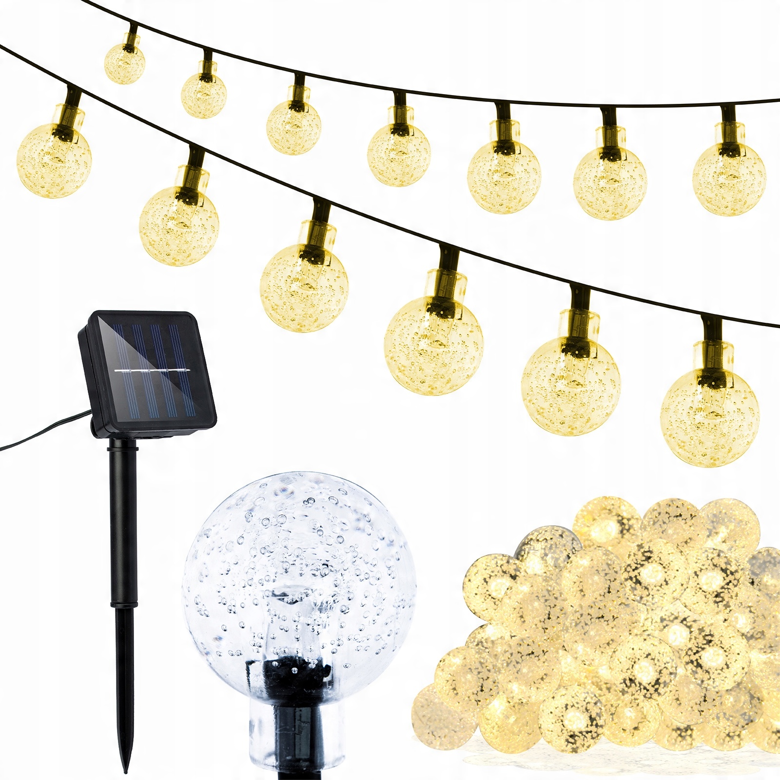 

Girlanda Solarna Ogrodowa Świecące Kulki 40LED