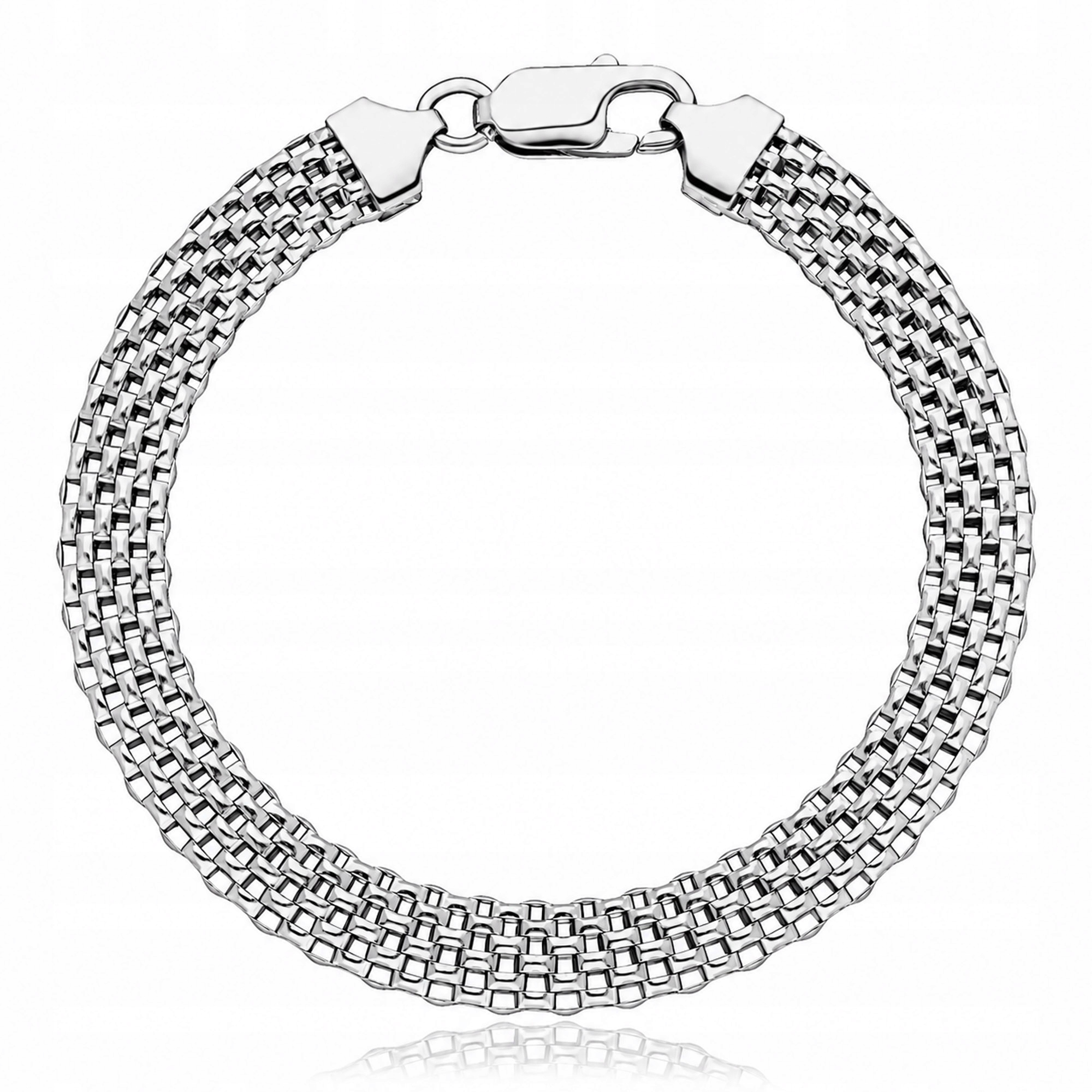 Náramek Tuba Stříbrný 925 Elegantní Rhodiovaný Dámský 21 cm