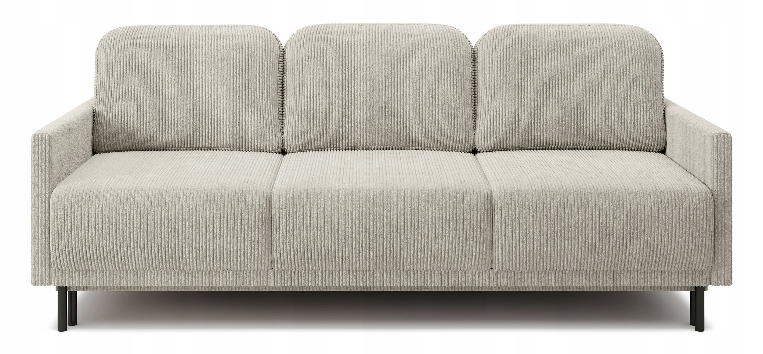 Rozkládací třímístná pohovka Hamiel s úložným prostorem, světle béžová, sametová barva