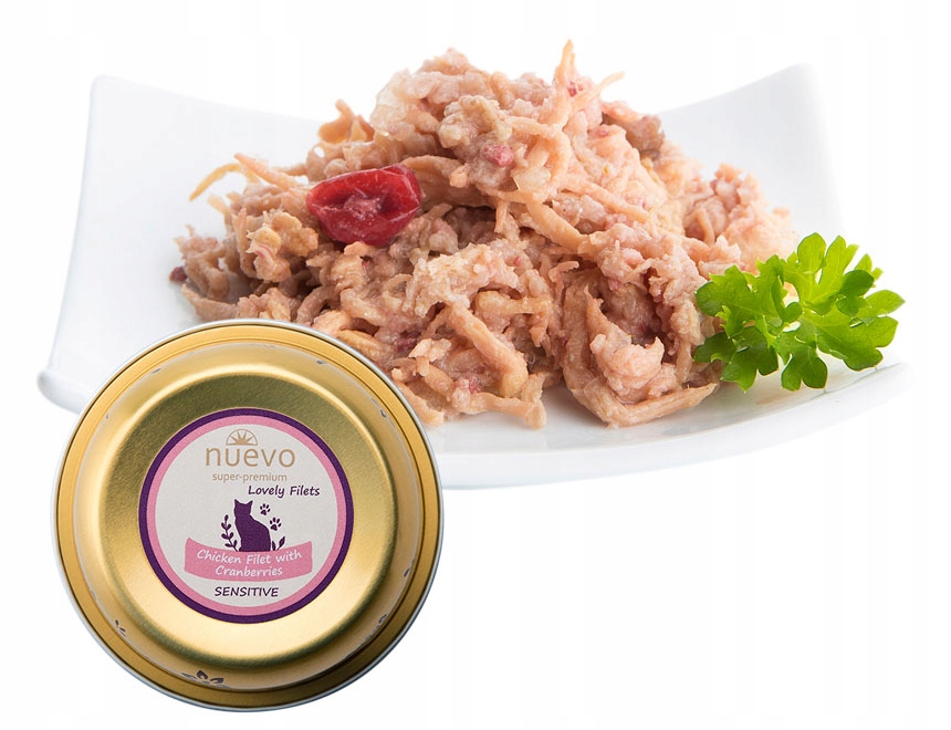 Levně Nuevo Premium Mokré krmivo pro kočky kočky Kuřecí Filé s brusinkami 24x85g