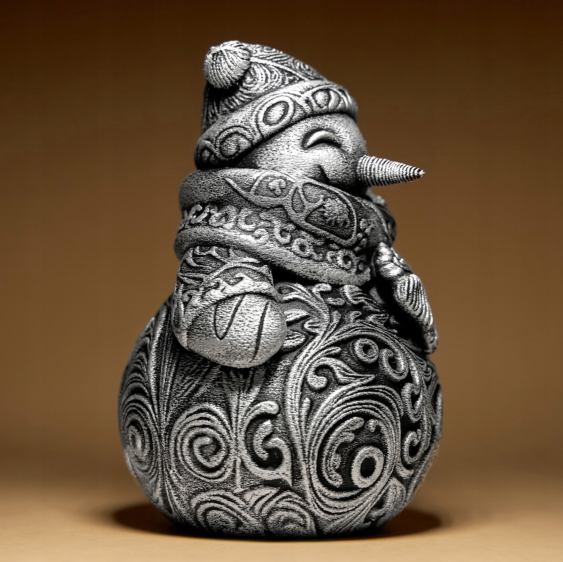 Sněhulák Soška Figurka Dekorace na zimu a Vánoce 3D tisk 15 cm