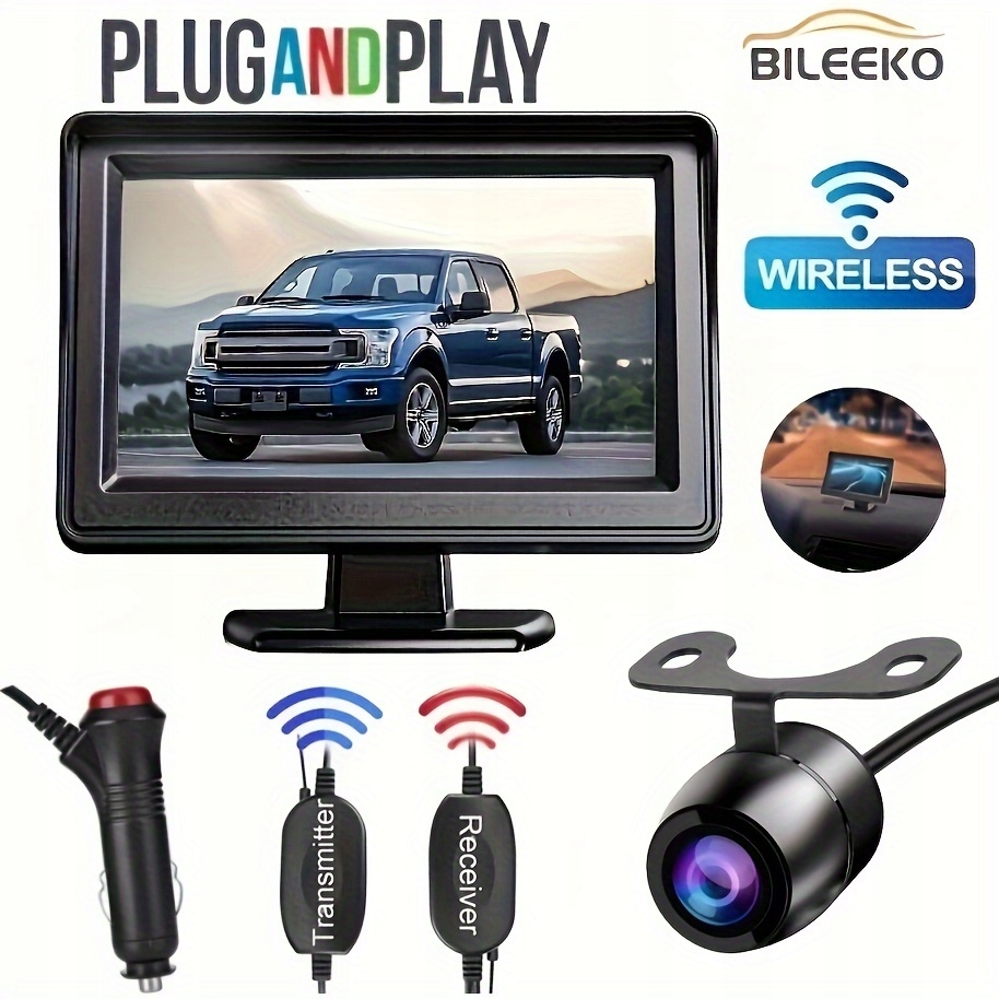 Wireless Car Backup Camera Easy Installation, 4.3'' Rear View Monitor With