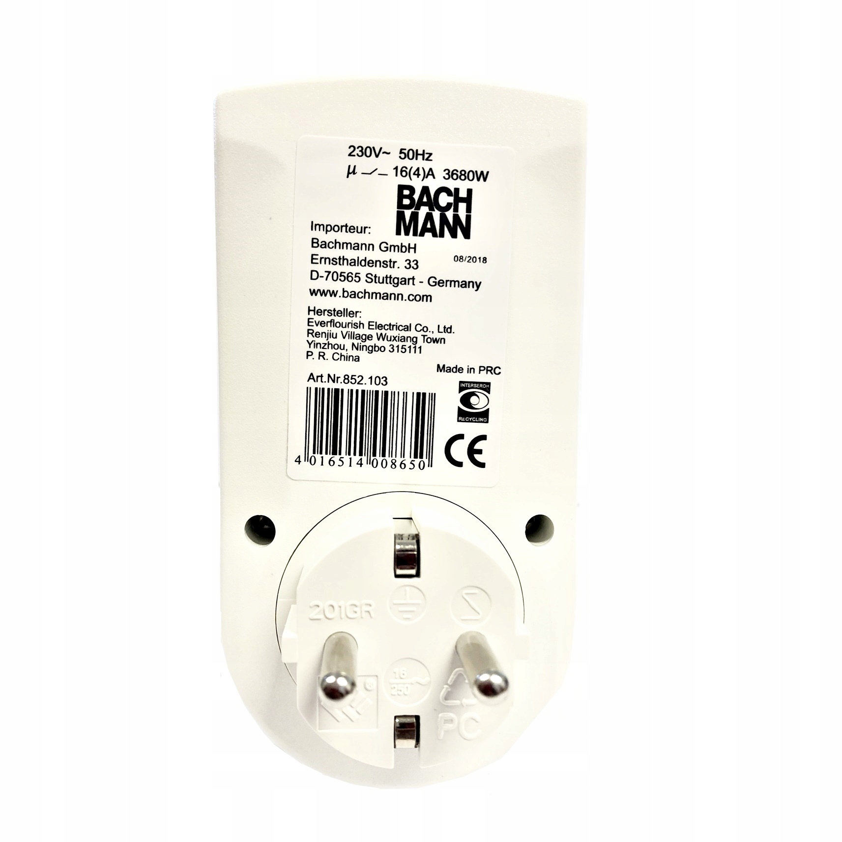 PROGRAMATOR CZASOWY TIMER GNIAZDKO SCHUKO TYP F Model 852.103