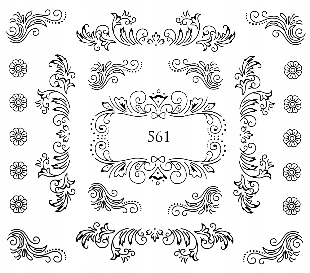 Naklejki wodne na paznokcie KORONKI - 561