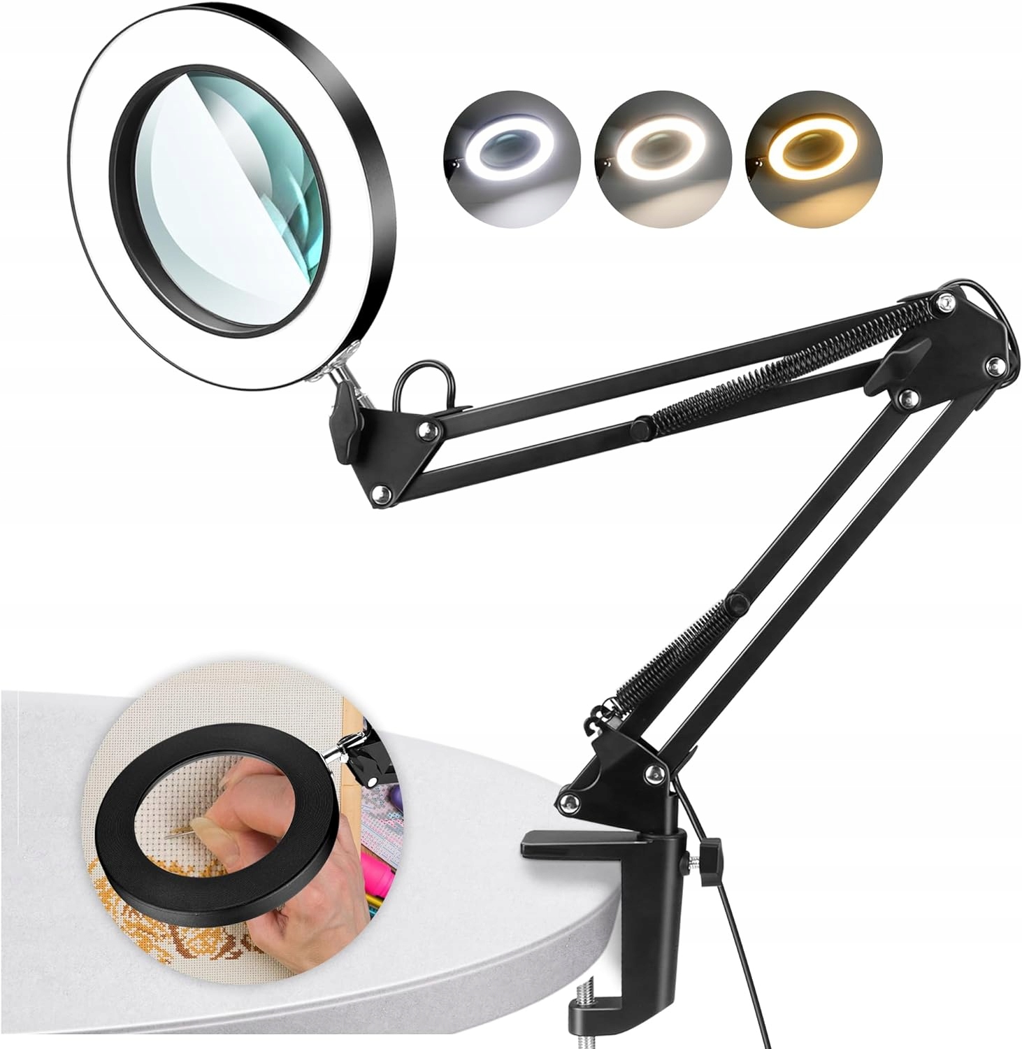 Lampka Biurkowa LED z Lupą Powiększającą do Serwisu Czytania