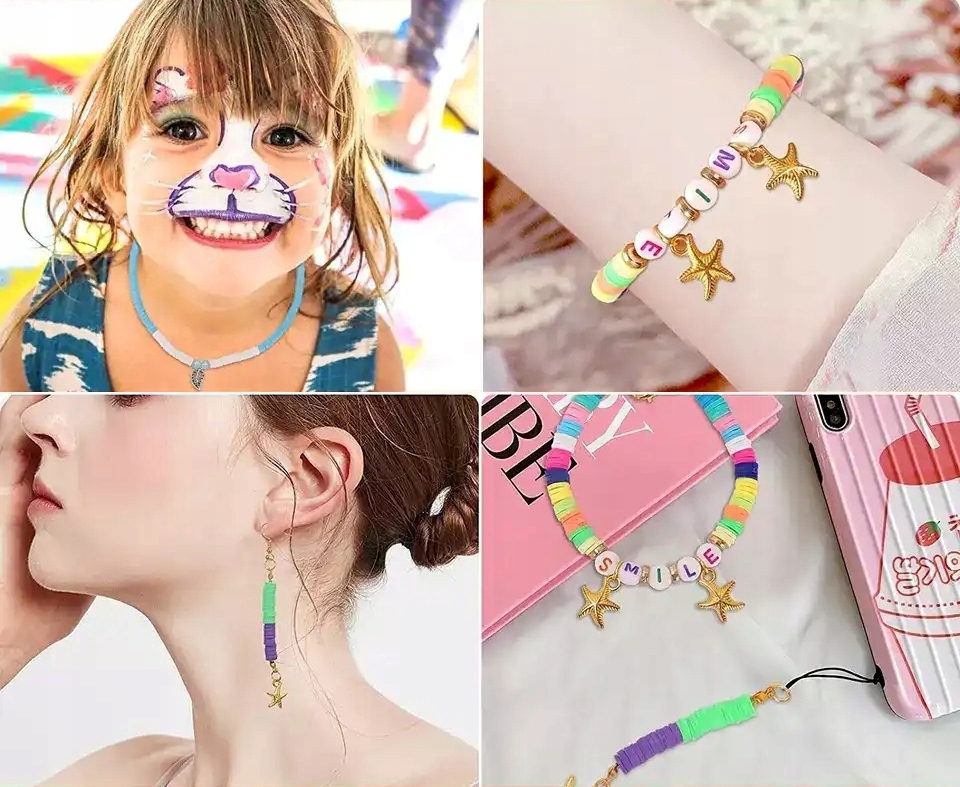 ZESTAW KORALIKÓW DO ROBIENIA BRANSOLETEK KREATYWNY Materiał inny