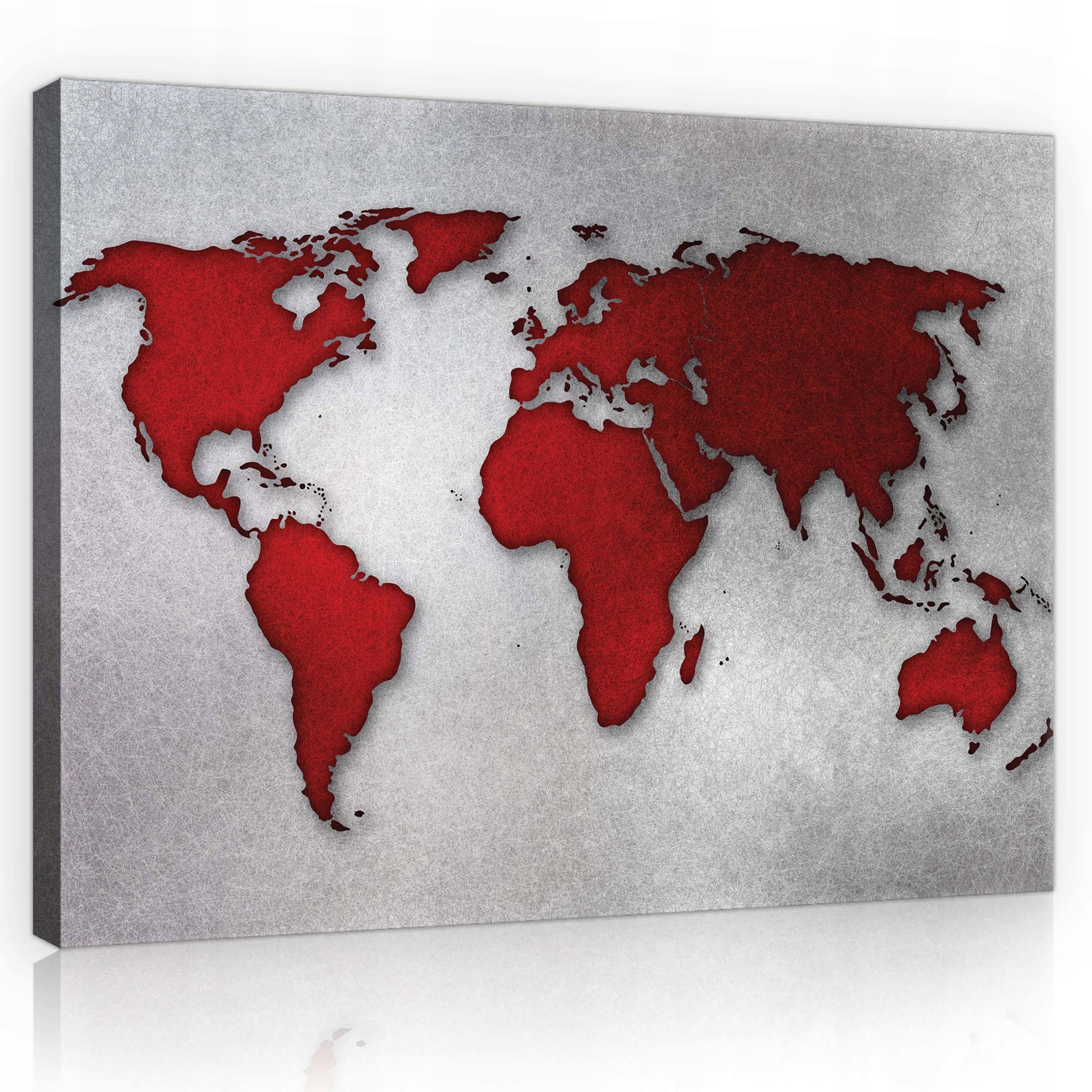 Obraz 100x75 Svět mapa červená šedá textura moderní cestování