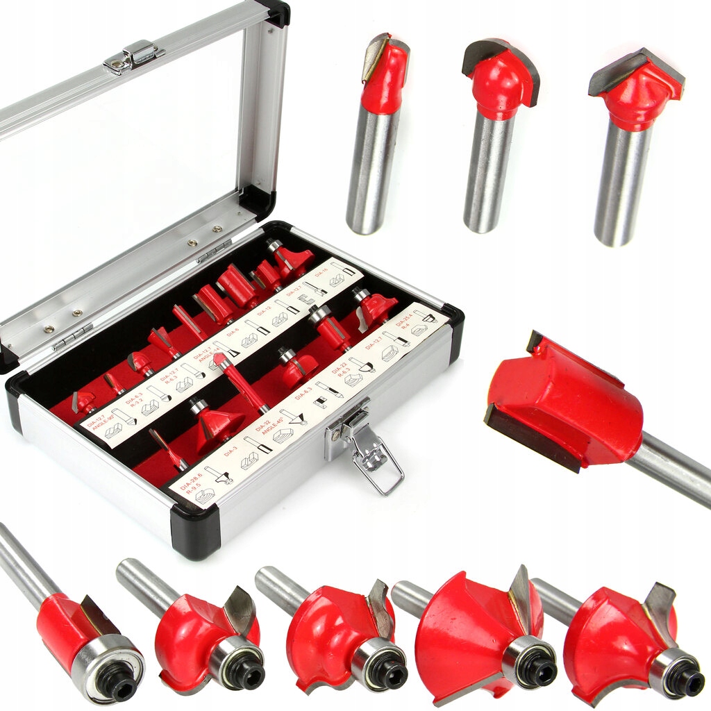 Tvarové Frézy Na Dřevo 15 Ks Frézovací Fréza Pevná