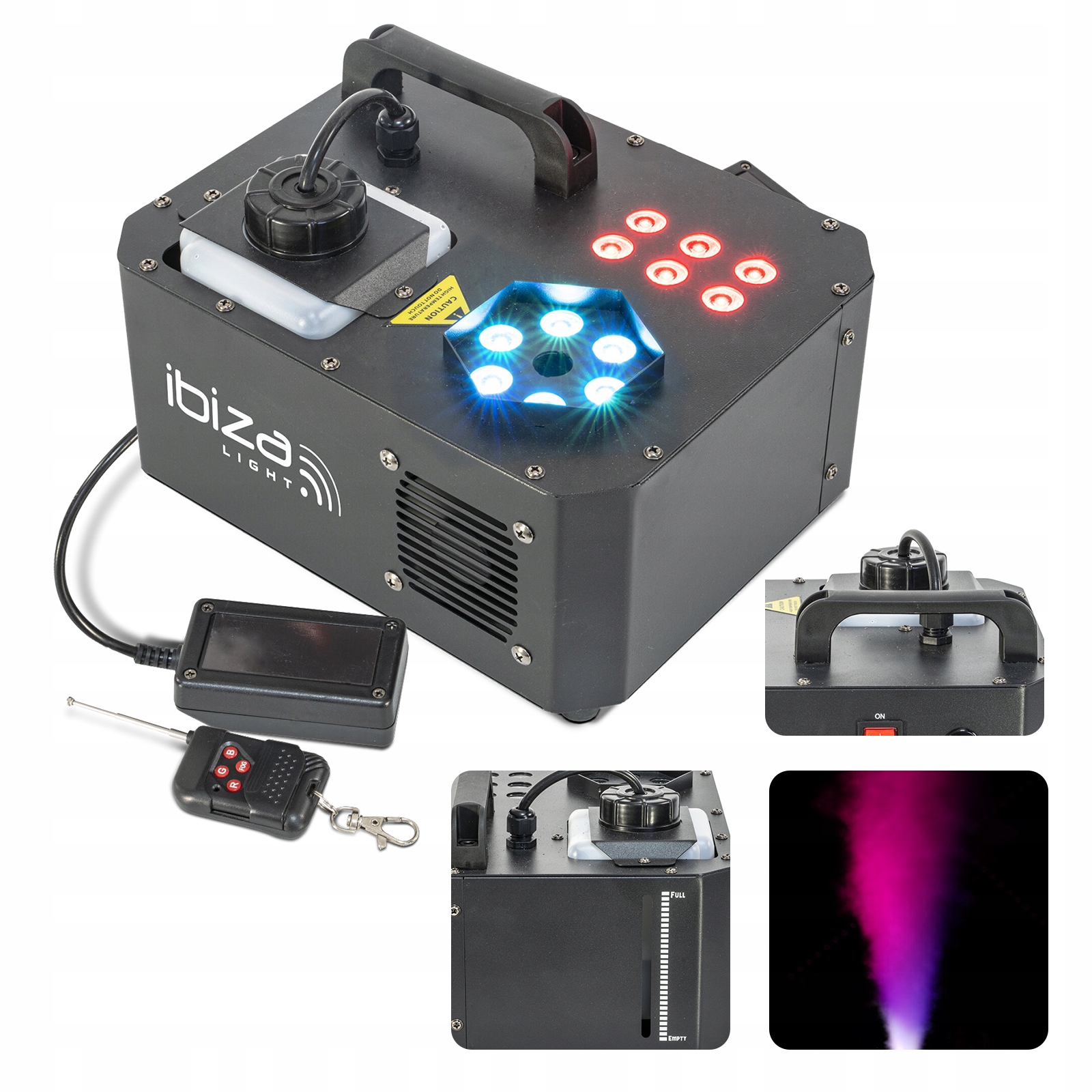 

Maszyna do dymu dymiarka 1000W z Led Rgb 2 piloty