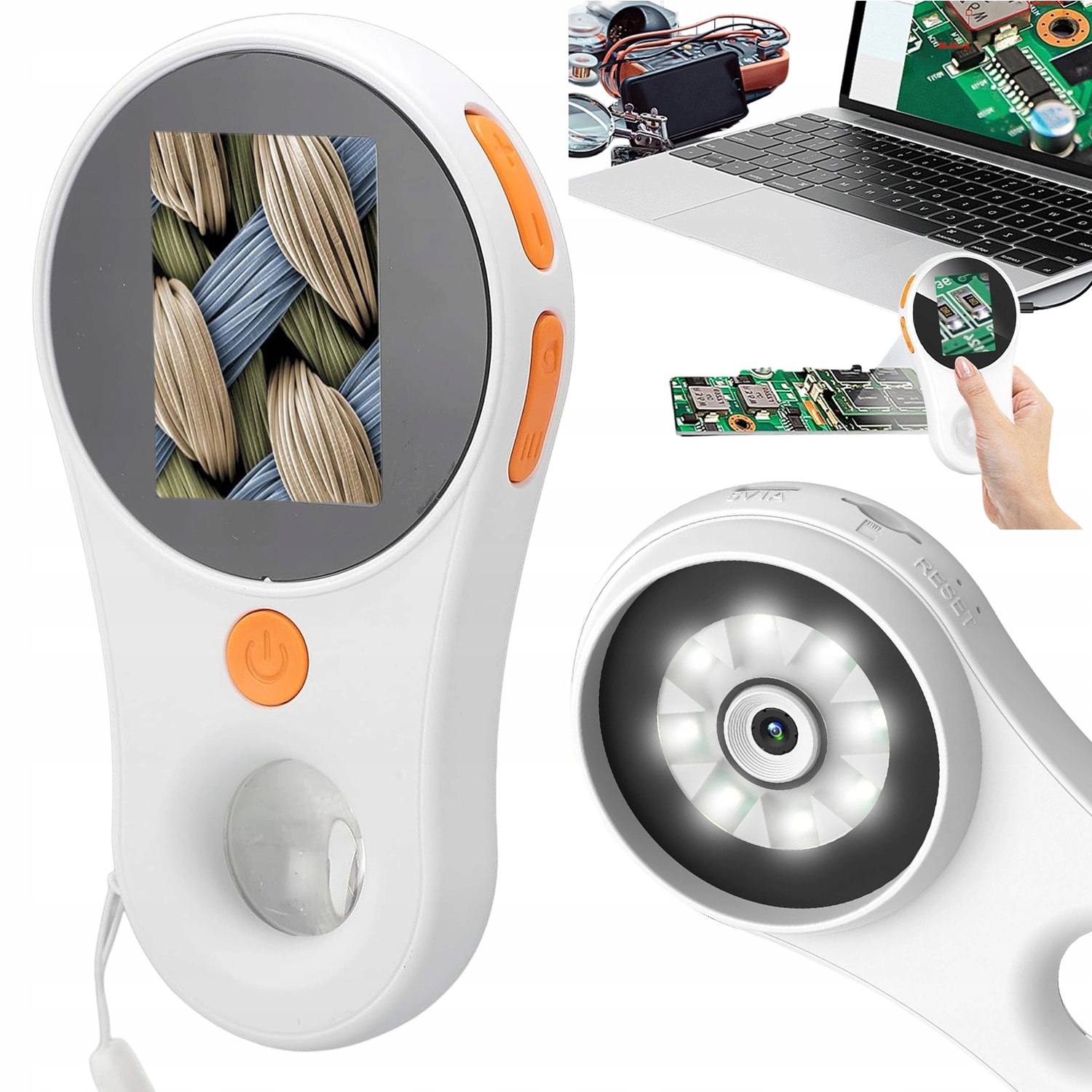 Mini Digitální Mikroskop Vzdělávací Přenosný Ruční 2" 500X 1080P LCD Ips