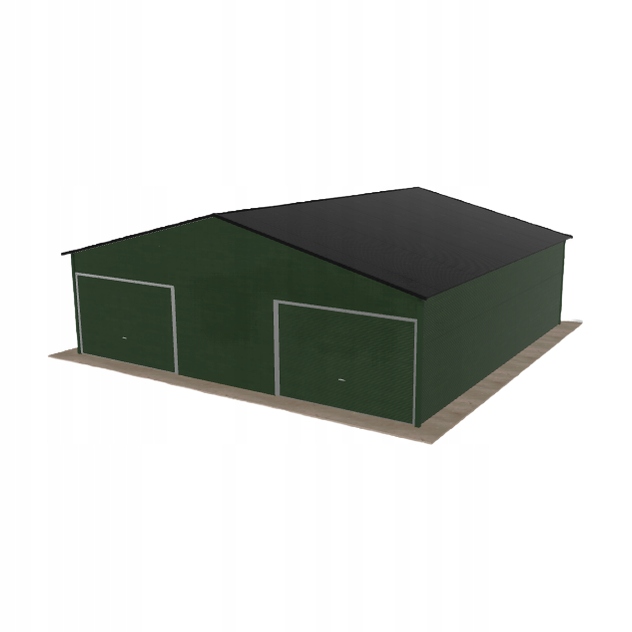 Plechová garáž 8.5x8.5 m, dvoupolohová, dvoupolohová, zelená