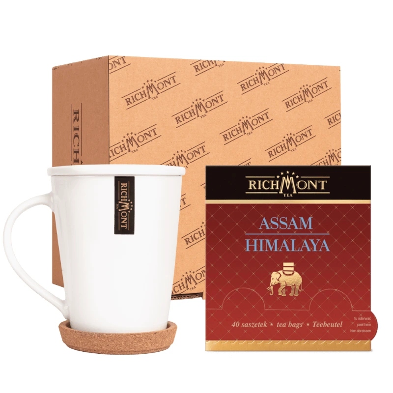 Herbata Richmont Earl Grey Blue 40 saszetek porcelanowy zestaw do herbaty