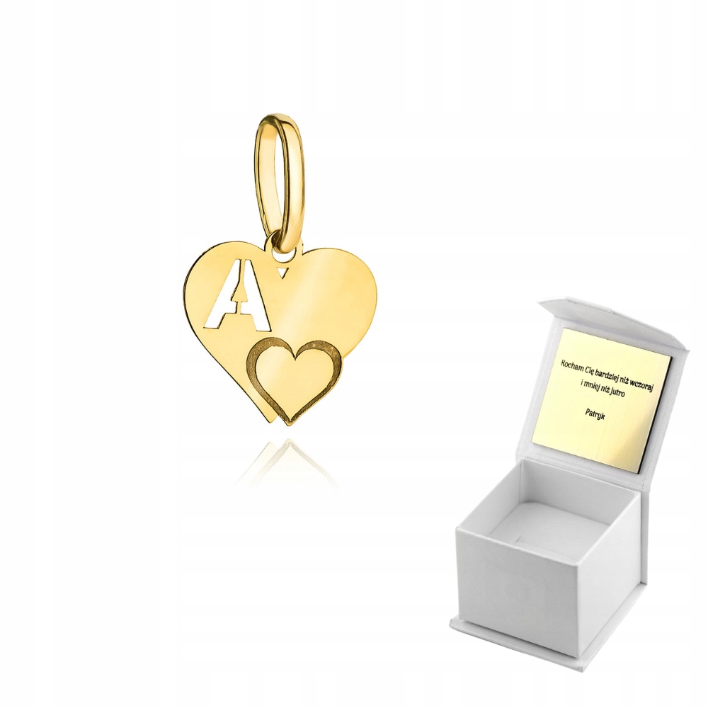 Přívěsek Zlatý Přívěsek Písmenko A Srdce Srdíčko 585 Gravírování Bonus