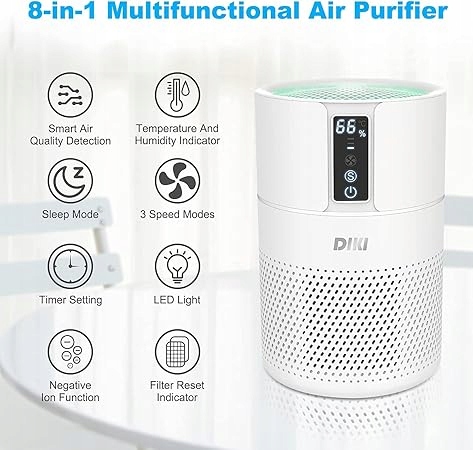 OCZYSZCZACZ POWIETRZA Z FILTREM Z WĘGLEM AKTYWNYM I JONIZATOREM Kolor dominujący biały